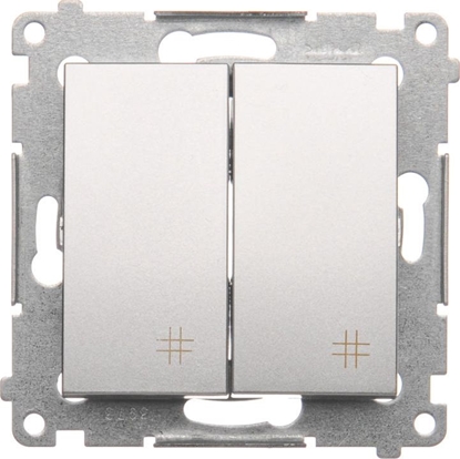 Attēls no Kontakt-Simon cznik krzyowy Simon 54 podwójny 10AX 250V srebrny mat (DW7/2.01/43)