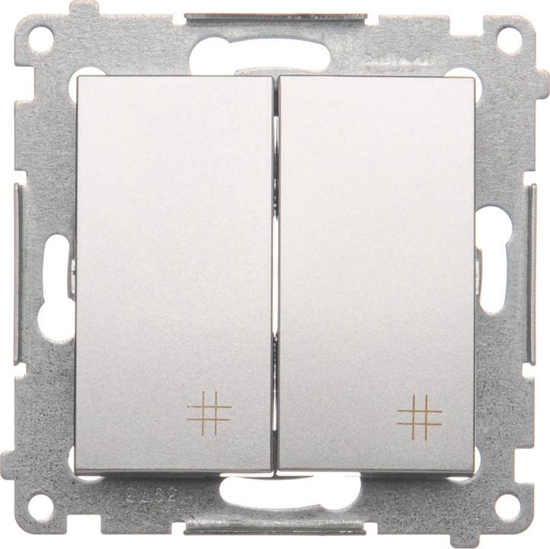 Picture of Kontakt-Simon cznik krzyowy Simon 54 podwójny 10AX 250V srebrny mat (DW7/2.01/43)