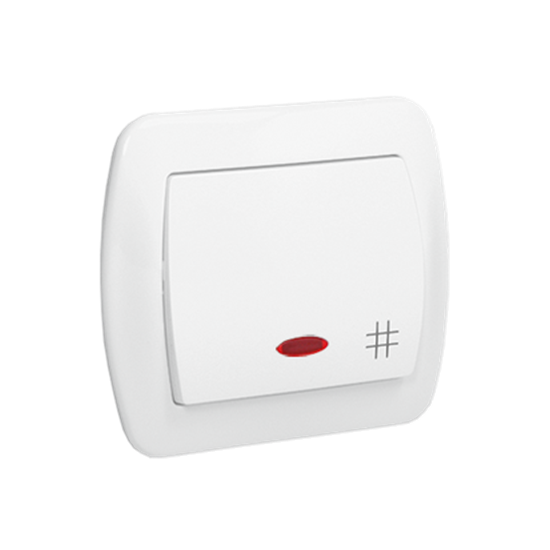 Picture of Kontakt-Simon cznik krzyowy z podwietleniem AKORD biay - AW7L/11