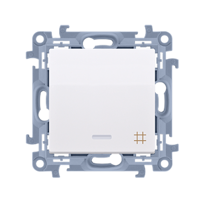 Attēls no Kontakt-Simon cznik krzyowy z podwietleniem LED biay 10AX (CW7L.01/11)