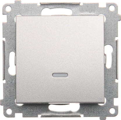 Attēls no Kontakt-Simon cznik pojedynczy Simon 54 z podwietleniem 16AX 250V srebrny mat (DW1AL.01/43)