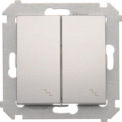 Изображение Kontakt-Simon cznik schodowy podwójny z podwietleniem LED 10AX 250V zaciski rubowe srebrny mat metalizowany (DW6/2L.01/43)