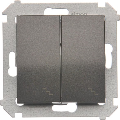 Attēls no Kontakt-Simon cznik schodowy Simon 54 podwójny z podwietleniem 10AX 250V antracyt (DW6/2L.01/48)