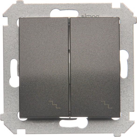 Изображение Kontakt-Simon cznik schodowy Simon 54 podwójny z podwietleniem 10AX 250V antracyt (DW6/2L.01/48)