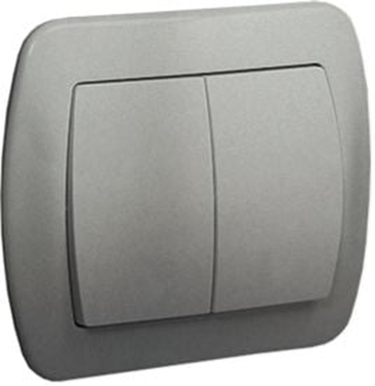 Picture of Kontakt-Simon cznik wiecznikowy Simon Akord podwójny z podwietleniem 10AX aluminium (AW5L/26)