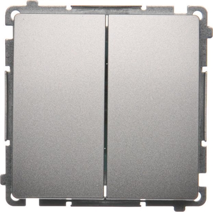 Attēls no Kontakt-Simon cznik wiecznikowy Simon Basic podwójny 10AX 250V srebrny mat (BMW5.01/43)