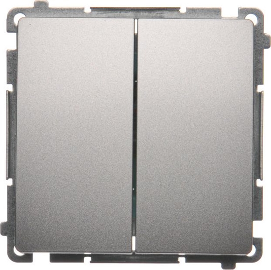 Изображение Kontakt-Simon cznik wiecznikowy Simon Basic podwójny 10AX 250V srebrny mat (BMW5.01/43)