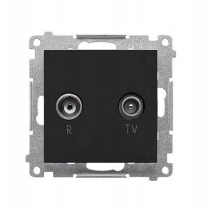 Изображение Kontakt-Simon Gniazdo antenowe R-TV kocowe 10 dB do gniazd przelotowych (modu). 1x Wejcie: 5862 MHz Czarny mat TAZ.01/149