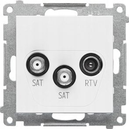 Изображение Kontakt-Simon Gniazdo antenowe SAT-SAT-RTV 55 TASK2.01/111 satelitarne podwójne modu. 2x Wejcie: 5 MHz÷2,4 GHz biay mat