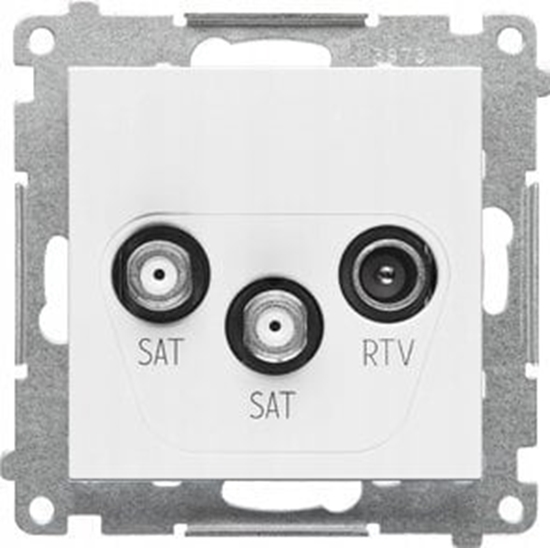 Изображение Kontakt-Simon Gniazdo antenowe SAT-SAT-RTV 55 TASK2.01/111 satelitarne podwójne modu. 2x Wejcie: 5 MHz÷2,4 GHz biay mat