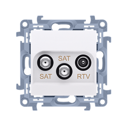 Attēls no Kontakt-Simon Gniazdo antenowe SAT-SAT-RTV satelitarne podwójne 1dB biay (CASK2.01/11)