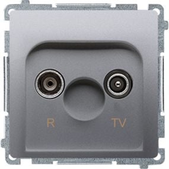 Изображение Kontakt-Simon Gniazdo antenowe Simon Basic R-TV kocowe inox (BMZAR1/1.01/21)
