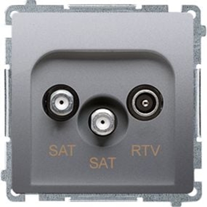 Изображение Kontakt-Simon Gniazdo antenowe Simon Basic RTV-SAT-SAT inox (BMZAR+SAT3.1-P2.01/21)