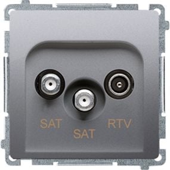 Изображение Kontakt-Simon Gniazdo antenowe Simon Basic RTV-SAT-SAT inox (BMZAR+SAT3.1-P2.01/21)