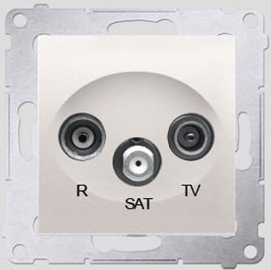 Изображение Kontakt-Simon Gniazdo antenowe SIMON54 RTV/SAT przelotowe kremowe - DASP.01/41