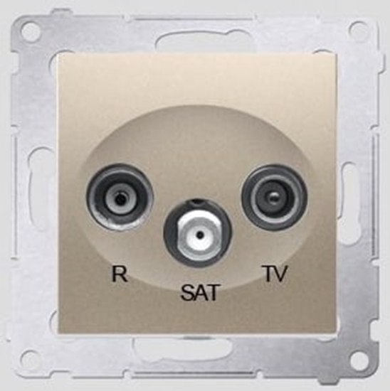 Изображение Kontakt-Simon Gniazdo antenowe SIMON54 RTV/SAT przelotowe zote - DASP.01/44