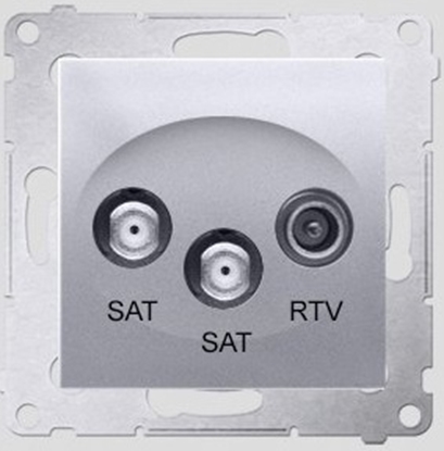 Attēls no Kontakt-Simon Gniazdo antenowe SIMON54 SAT/SAT/RTV kocowe srebrny - DASK2.01/43