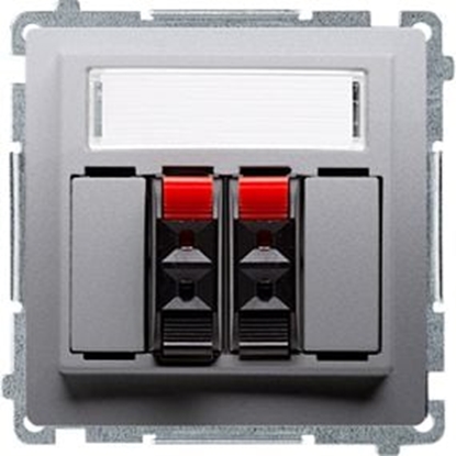 Изображение Kontakt-Simon Gniazdo gonikowe podwójne z polem opisowym inox (BMGL3.01/21)