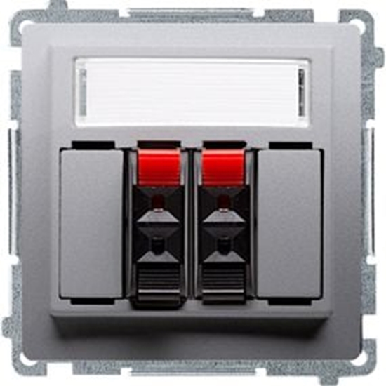 Изображение Kontakt-Simon Gniazdo gonikowe podwójne z polem opisowym inox (BMGL3.01/21)