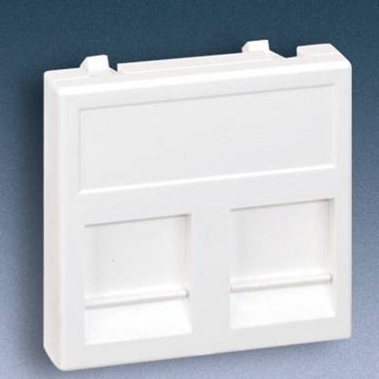 Изображение Kontakt-Simon Pytka K45 gniazda teleinformatycznego podwójnego 2xRJ z przeson czysta biel - KB76/9