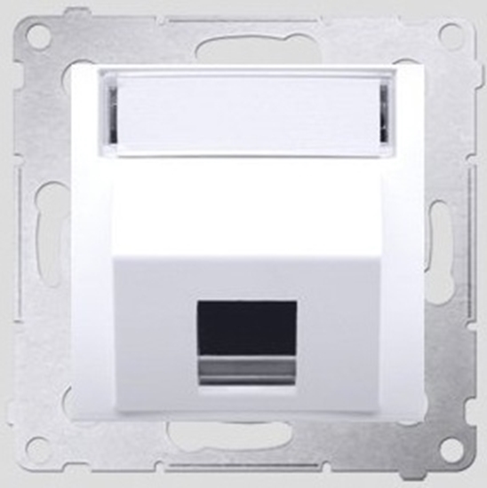 Изображение Kontakt-Simon Pokrywa gniazda teleinformatycznego pojedynczego SIMON54 z polem opisowym biaa - DKP1S.01/11