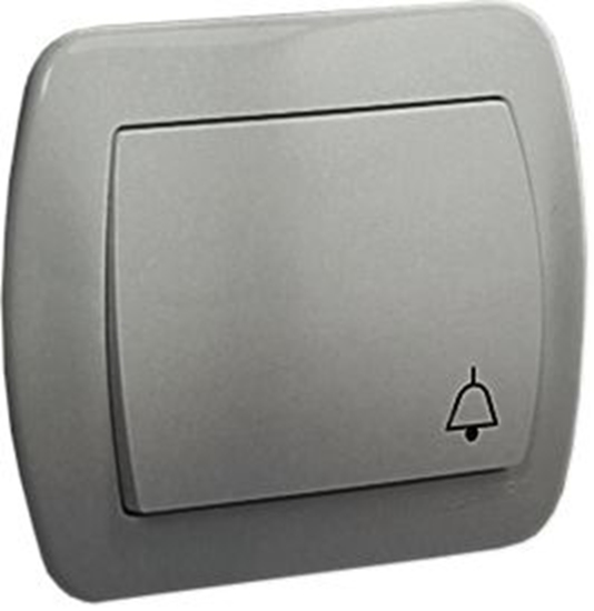 Изображение Kontakt-Simon Przycisk dzwonek Simon Akord pojedynczy 10AX aluminium (AD1/26)