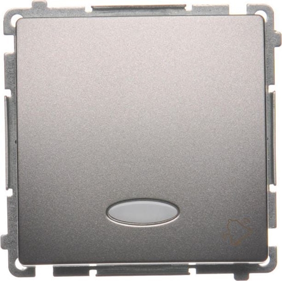 Изображение Kontakt-Simon Przycisk dzwonek Simon Basic pojedynczy z podwietleniem 10AX 250V inox (BMD1L.01/21)
