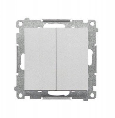 Изображение Kontakt-Simon Przycisk podwójny normalny bez piktogramu (modu) 10 AX, 250 V~, zcza szybkozczowe Aluminium mat TP2.01/143