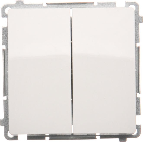 Изображение Kontakt-Simon Przycisk podwójny Simon Basic zwierny 10AX 250V biay (BMP2.01/11)