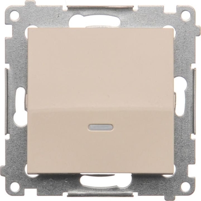 Изображение Kontakt-Simon Przycisk pojedynczy Simon 54 zwierny podwietlenie LED 10AX 250V kremowy (DP1L.01/41)