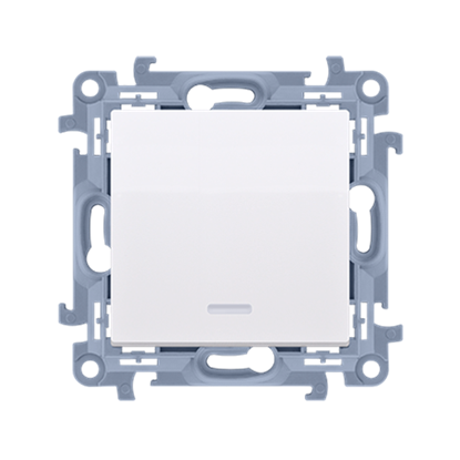 Изображение Kontakt-Simon Przycisk pojedynczy zwierny bez piktogramu z podwietleniem LED biay 10AX (CP1L.01/11)