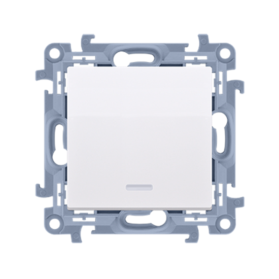 Изображение Kontakt-Simon Przycisk pojedynczy zwierny bez piktogramu z podwietleniem LED biay 10AX (CP1L.01/11)