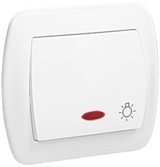 Изображение Kontakt-Simon Przycisk wiato AKORD z podwietleniem IP20 biay - AS1L/11