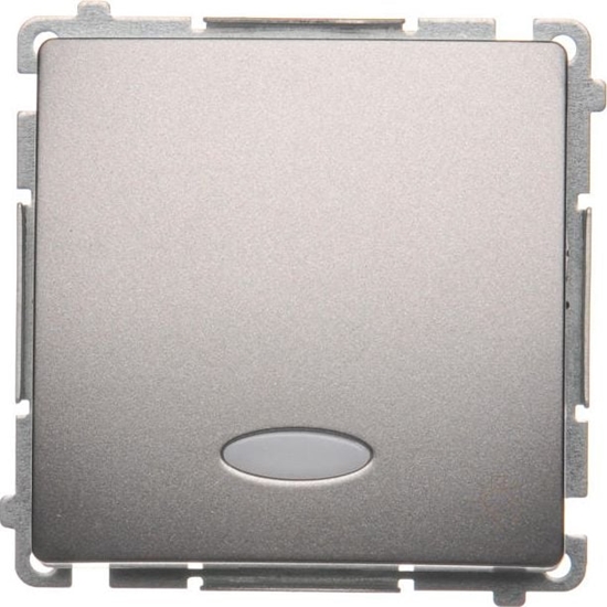 Изображение Kontakt-Simon Przycisk wiato Simon Basic pojedynczy z podwietleniem 10AX 250V inox (BMS1L.01/21)