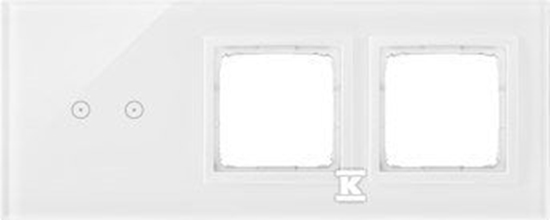 Изображение Kontakt-Simon ramka Panel dotykowa S54 Touch, 3 moduy, 2 poziome pola dotykowe + 2 otwory na akcesoria S54, biaa pera DSTR3200/7