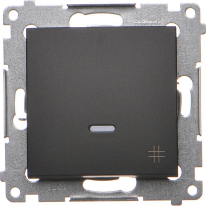 Изображение Kontakt-Simon Simon 54 cznik krzyowy z podwietleniem LED (modu) 10AX 250V szybkozcza czarny mat DW7L.01/49