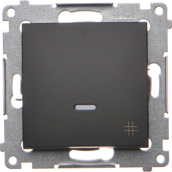 Изображение Kontakt-Simon Simon 54 cznik krzyowy z podwietleniem LED (modu) 10AX 250V szybkozcza czarny mat DW7L.01/49