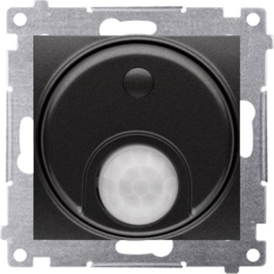 Изображение Kontakt-Simon Simon 54 cznik z czujnikiem ruchu z przekanikiem z zab. (modu) 8(2)A 230V czarny mat do instalacji 3-przew. DCR11P.01/49