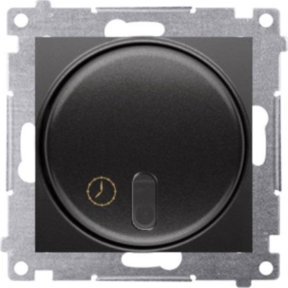 Изображение Kontakt-Simon Simon 54 cznik z opónieniem wyaczenia z przekanikiem (modu) 8(2) A 230V czarny mat do instalacji 3-przew. DWC10P.01/49