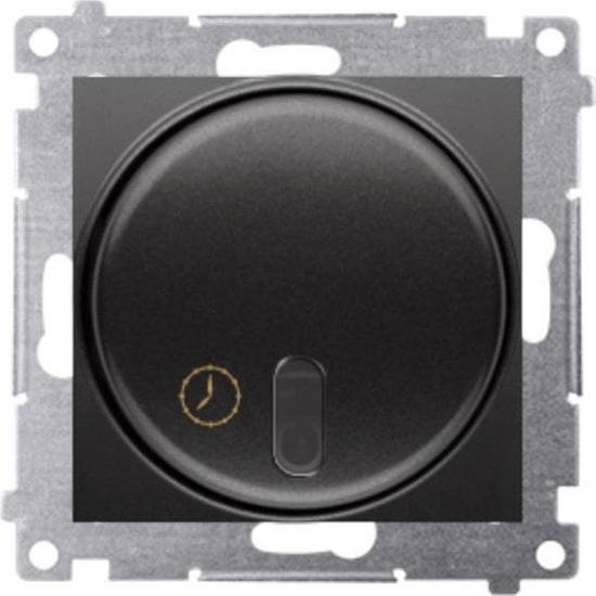 Изображение Kontakt-Simon Simon 54 cznik z opónieniem wyaczenia z przekanikiem (modu) 8(2) A 230V czarny mat do instalacji 3-przew. DWC10P.01/49