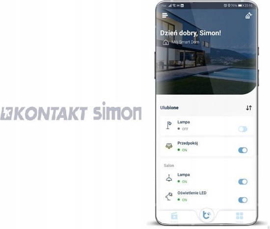 Изображение Kontakt-Simon Simon 54 GO Kontroler przyciskowy - 30 akcji do obsugi innych sterowników sterowany smartfonem WiFi 230V (modu) czarny mat DEK