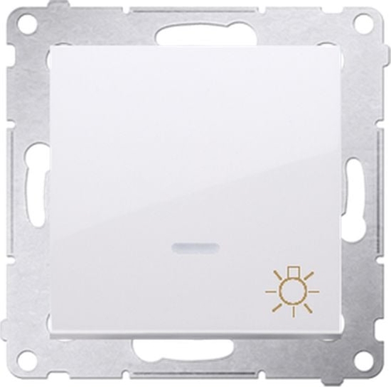 Изображение Kontakt-Simon Simon 54 Przycisk /wiato/ z podwietleniem LED 16AX 250V biay DS1AL.01/11
