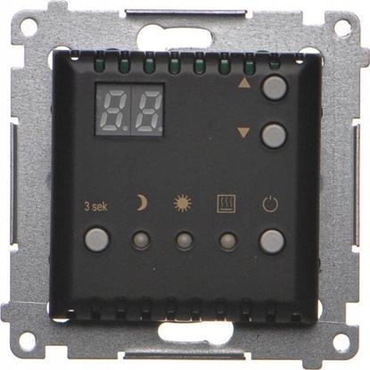 Изображение Kontakt-Simon Simon 54 Regulator temperatury z wywietlaczem z czujnikiem wewntrznym (modu) 16(2) A 230V czarny mat DTRNW.01/49