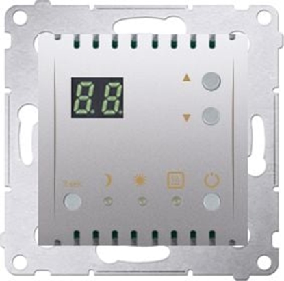 Изображение Kontakt-Simon Simon 54 Regulator temperatury z wywietlaczem z czujnikiem wewntrznym 16(2) A 230V srebrny mat (DTRNW.01/43)