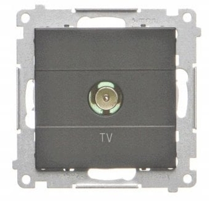 Attēls no Kontakt-Simon Simon 55 Gniazdo antenowe TV pojedyncze, Do instalacji indywidualnych Czarny mat TAK1.01/149