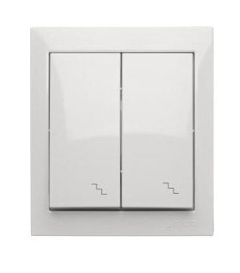 Изображение Kontakt-Simon Simon Aquaclick cznik schodowy podwójny, 10 AX, 250 V biay ACW6/2/11