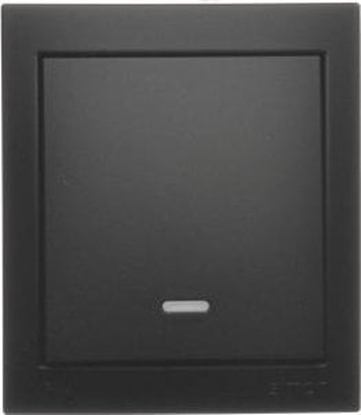 Изображение Kontakt-Simon Simon Aquaclick Przycisk zwierny z podwietleniem bez piktogramu, 10 AX, 250 V, zaciski rubowe czarny ACP1L/49