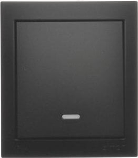 Изображение Kontakt-Simon Simon Aquaclick Przycisk zwierny z podwietleniem bez piktogramu, 10 AX, 250 V, zaciski rubowe czarny ACP1L/49