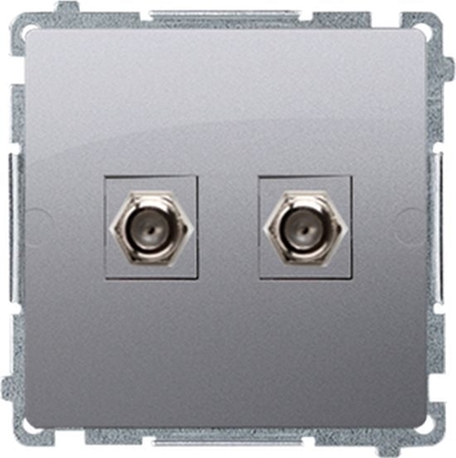 Attēls no Kontakt-Simon Simon Basic Gniazdo antenowe podwójne typu F stal inox BMAF2.01/21