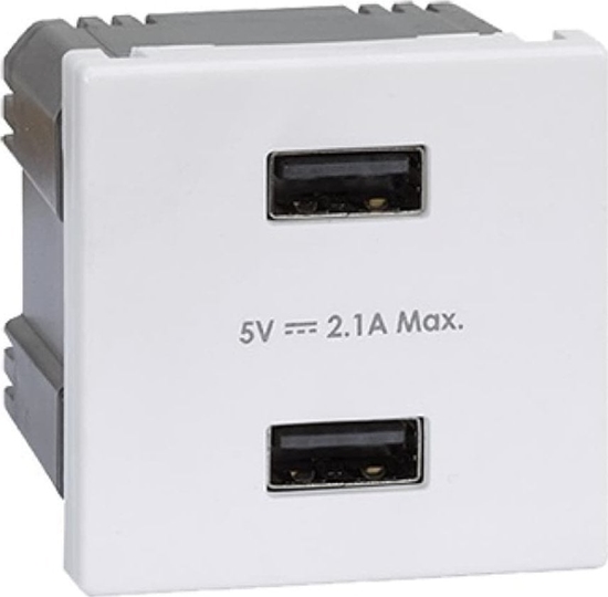 Изображение Kontakt-Simon Simon Connect adowarka USB K45 gniazdo typ A 5V/2,1A czysta biel K126E/9 TSC-K126E-9